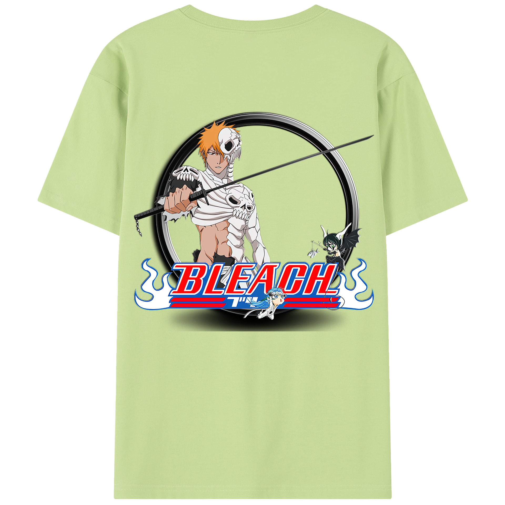 （画像用） ブリーチ 黒崎一護（くろさき いちご）BLEACH Kurosaki Ichigo 綿100％半袖Tシャツ（背面プリント）